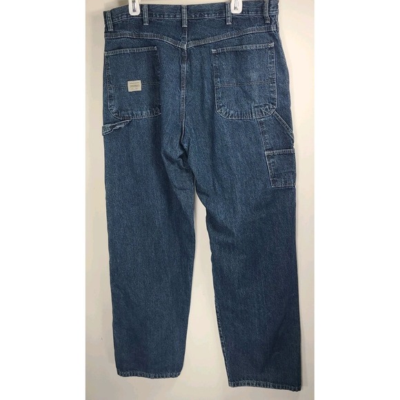 Wrangler Originals Carpenter Jeans Men's 36x34 Blue Denim Workwear EUC - Picture 2 of 6